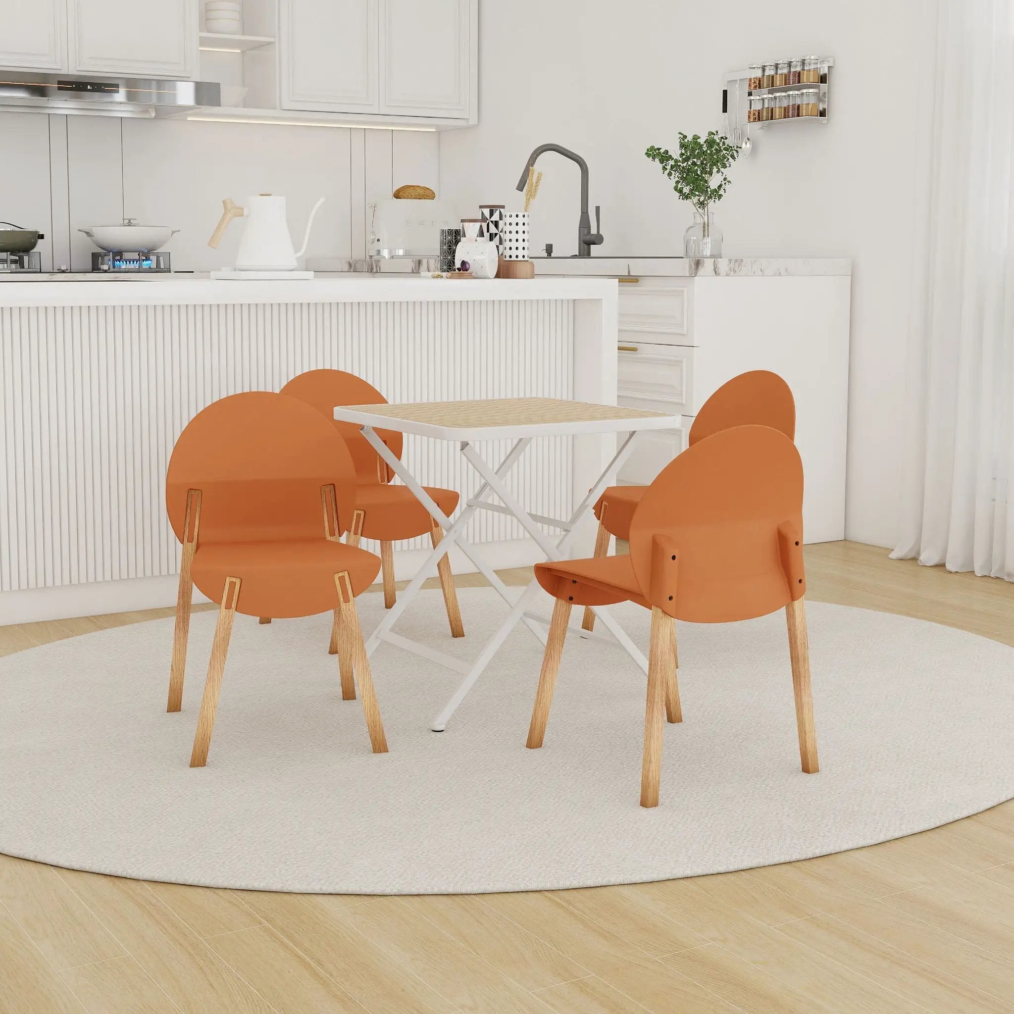 4 Piece Set Of Single Chairs With A Folding Square Table by HouseOfZazla