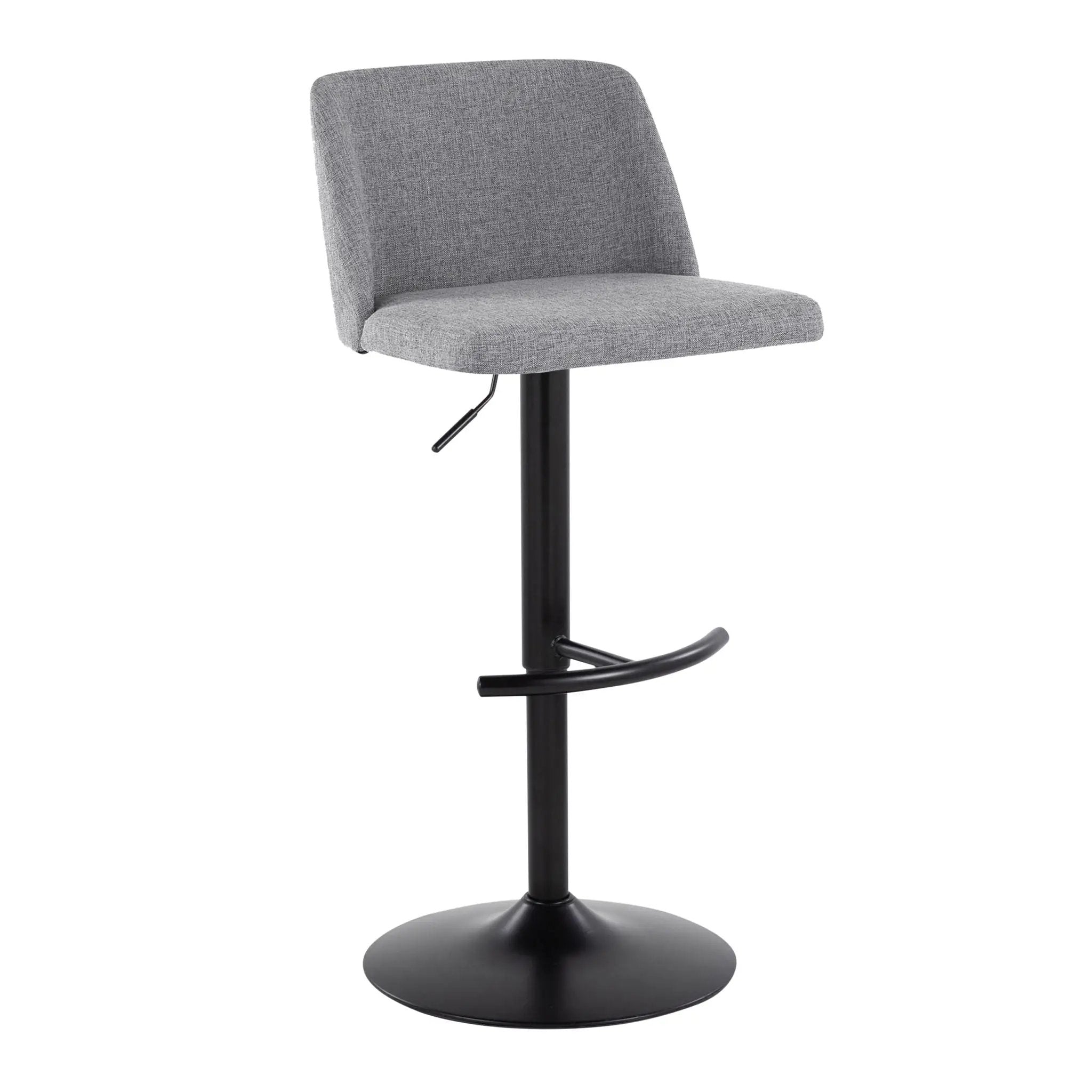 Toriano - Contemporary Adjustable Bar Stool With Rounded T Footrest (Set of 2) by HouseOfZazla