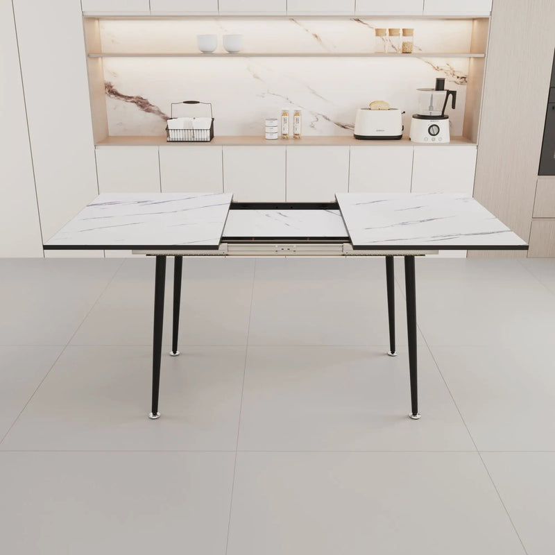 Modern Extendable Dining Table And Chair Set For 2 - 6 People by HouseOfZazla