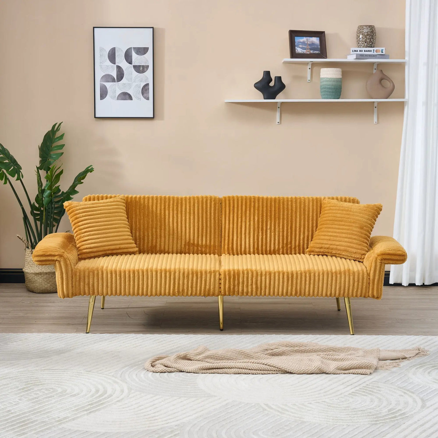 Luxury Foldable Double Sofa Bed With Folding Armrests by HouseOfZazla