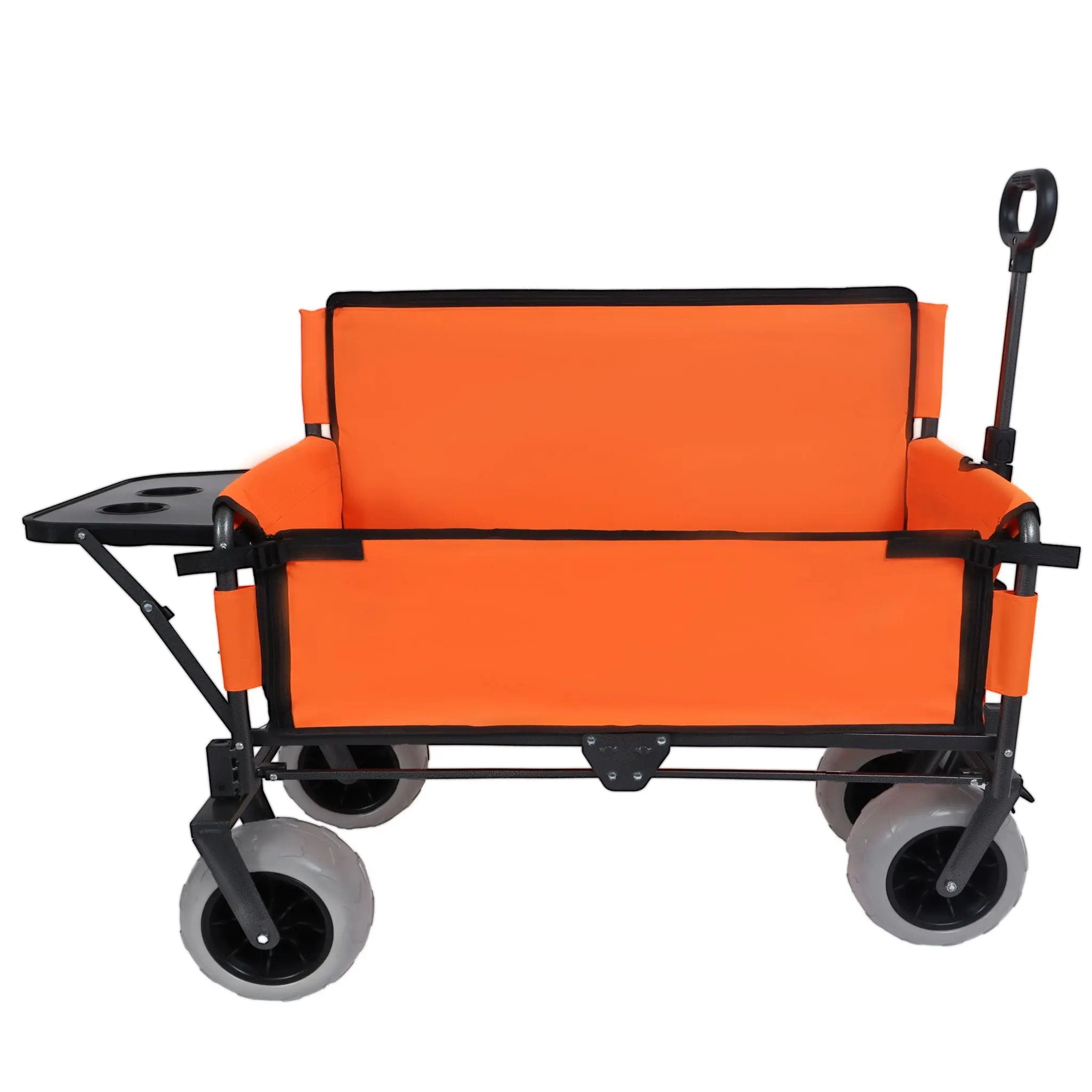 3 in 1 Folding Wagon with Bench Seat and Rear Tabletop - Orange by HouseOfZazla