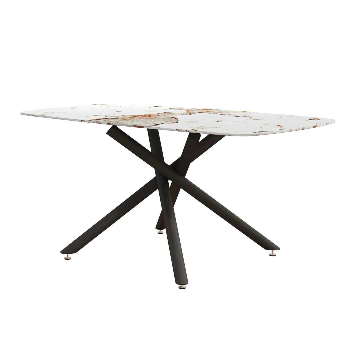 Luxurious Marble Patterned Dining Table With Metal Fork Legs by HouseOfZazla