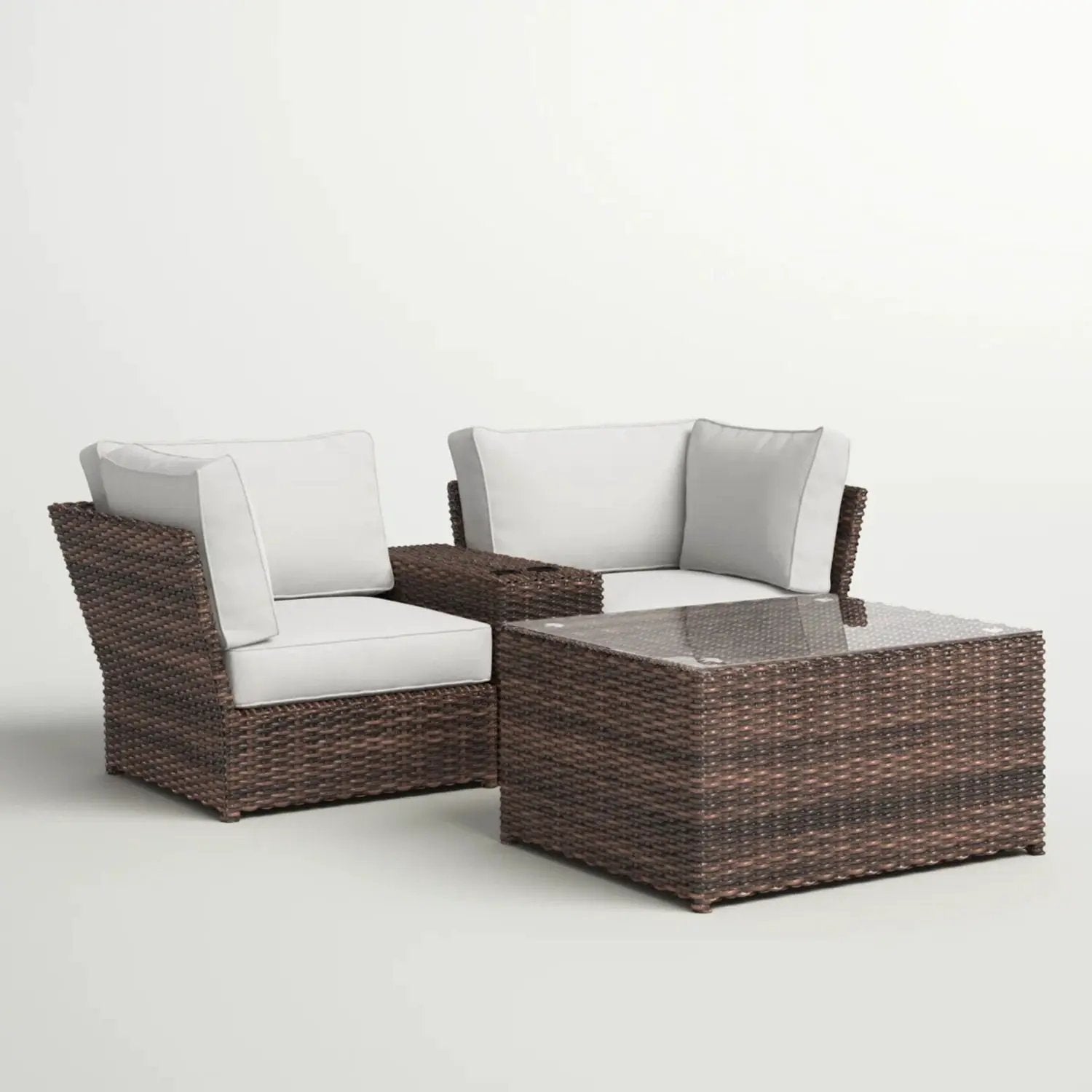 Comfortable Modern Patio Rattan Sectional Set With Cushions by Unique Piece Furniture