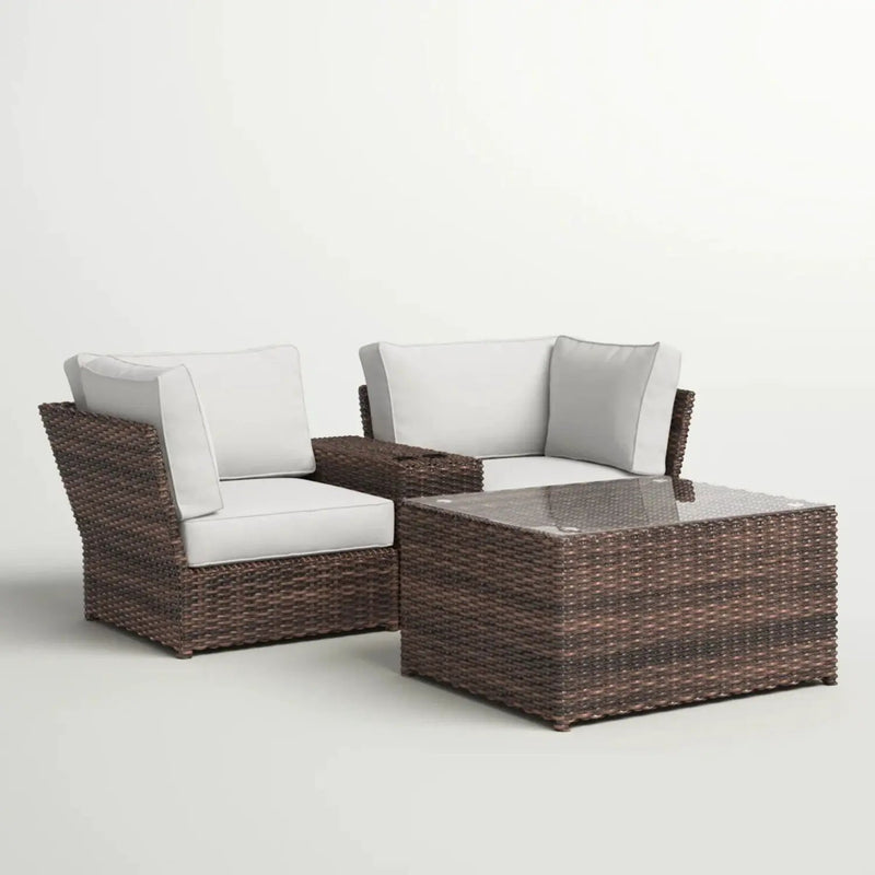 Comfortable Modern Patio Rattan Sectional Set With Cushions by HouseOfZazla