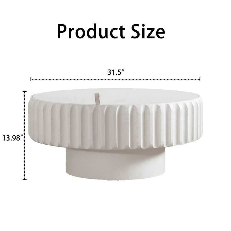 Round Fluted Storage Table with Lift-Off Lid by HouseOfZazla