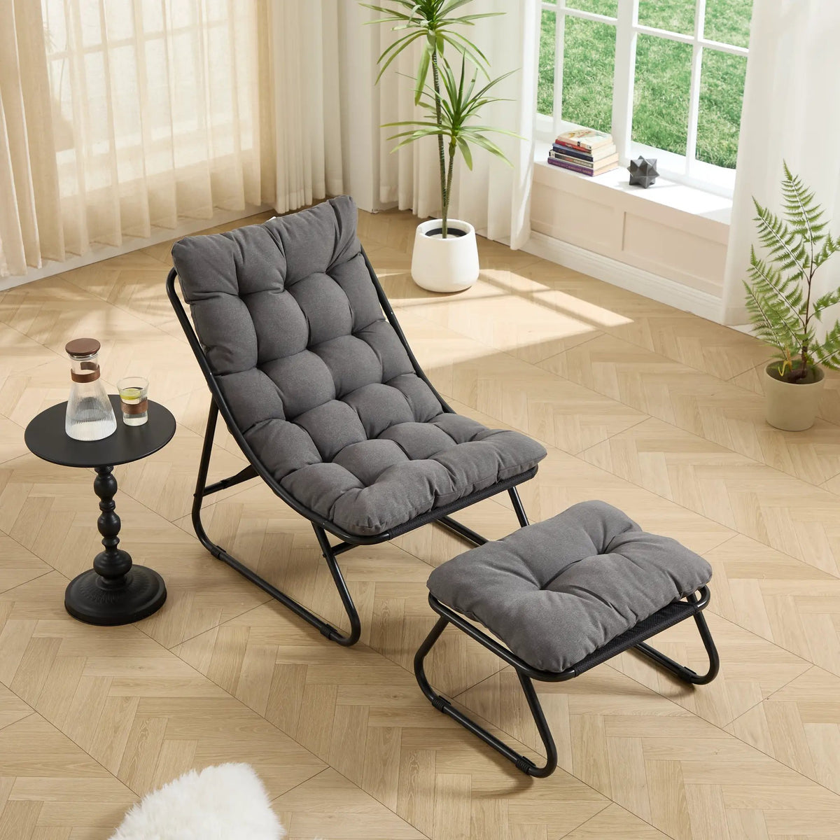 Patio Outdoor Lounge Chair with Ottoman by HouseOfZazla