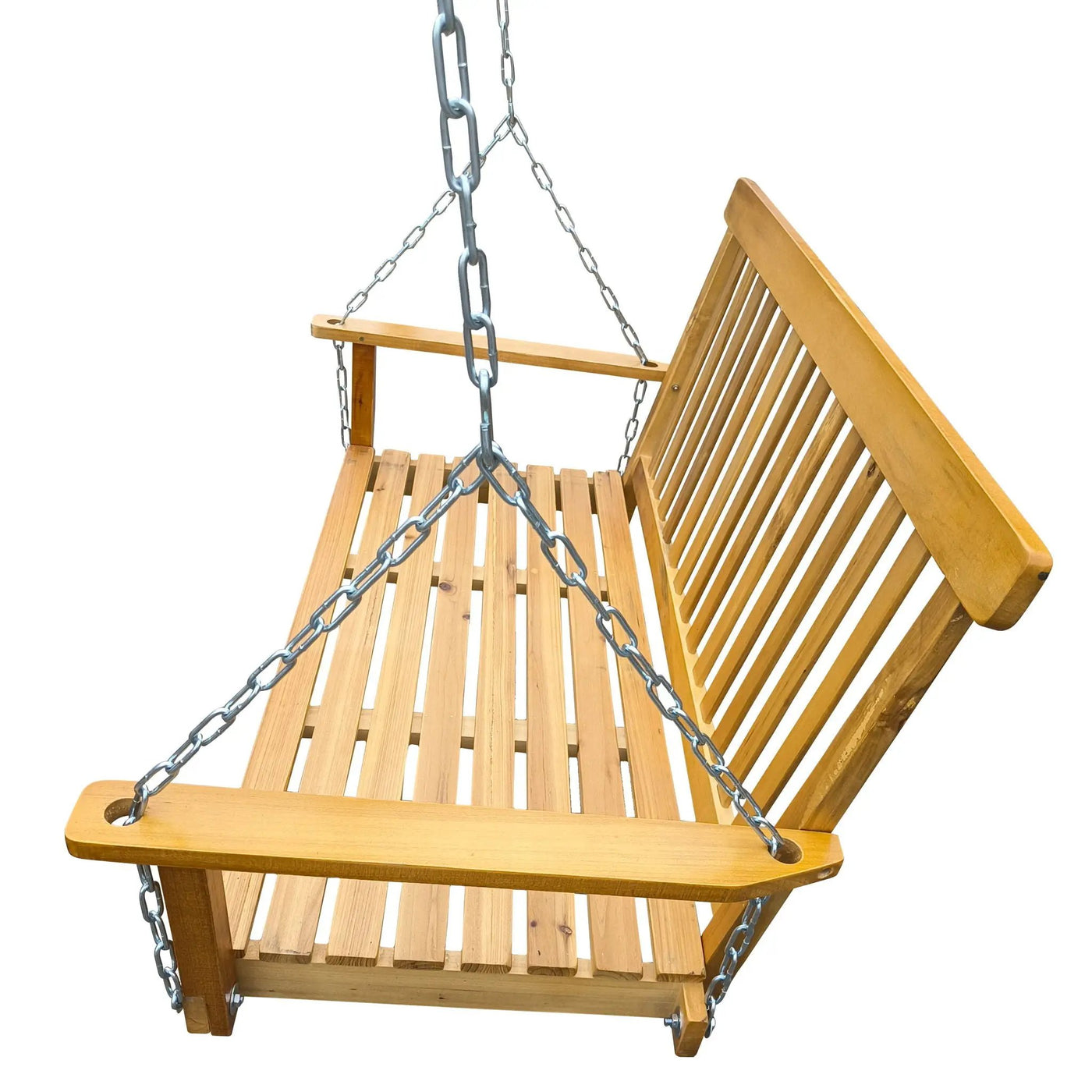 Front Porch Swing With Armrests For Outdoor Patio, Garden Yard, Backyard Or Sunroom by Unique Piece Furniture