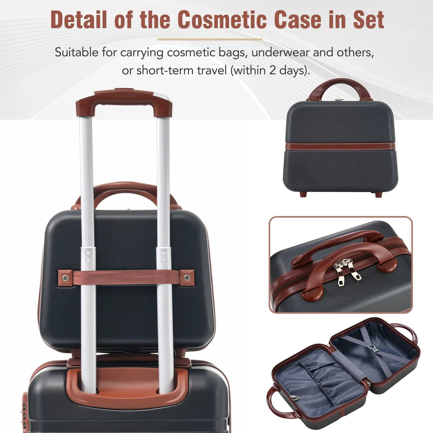 Hardshell Luggage Sets 4 Pieces 20" / 24" / 28" Luggages And Cosmetic Case Spinner Suitcase With Tsa Lock Lightweight by HouseOfZazla