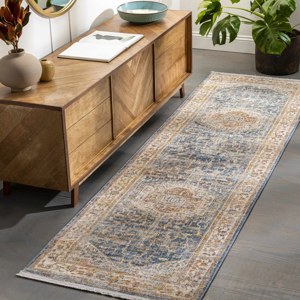 Solana Distressed Medallion Area Carpet - Clearance, installed in a room 2