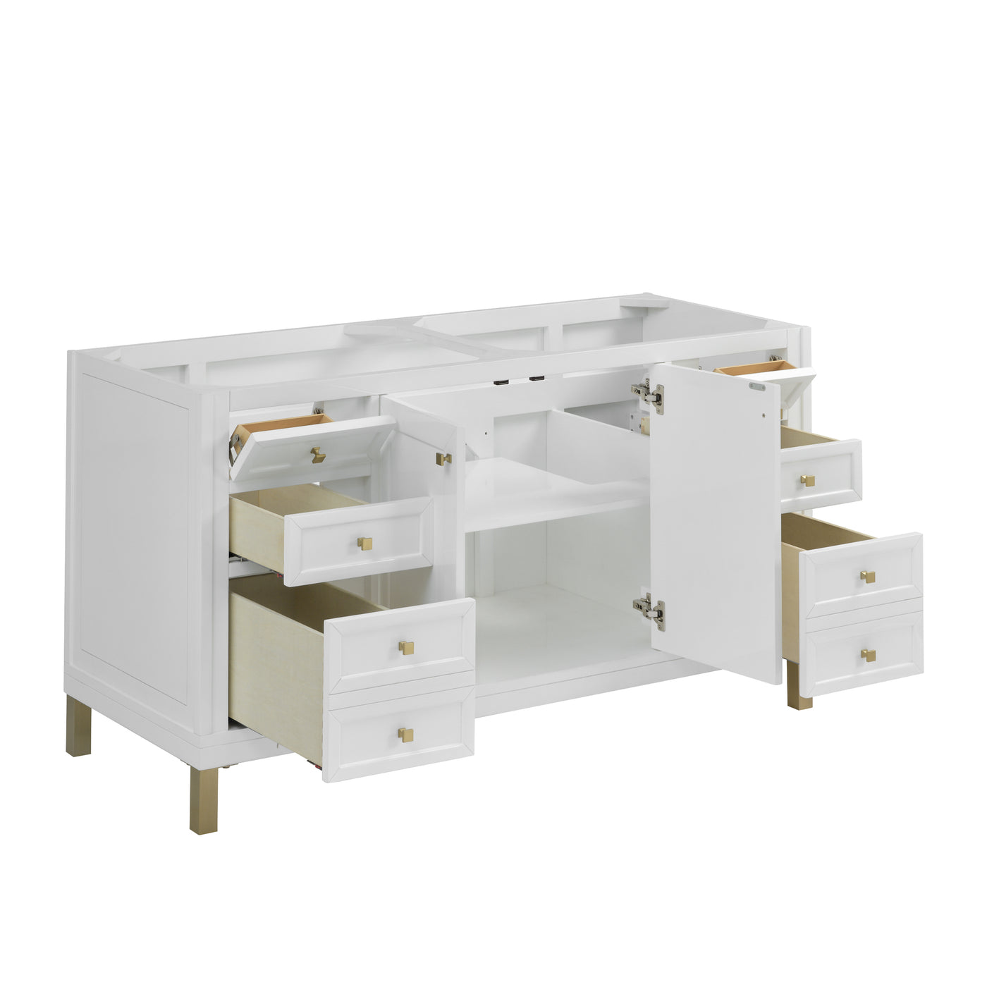 James Martin Chicago 60" Double Bathroom Vanity, Glossy White, view 24