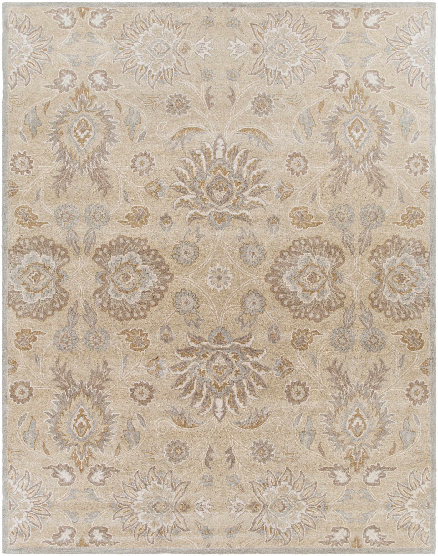 Conesus 1192 Hand Tufted Ivory&Taupe Wool Rug by Boutique Rugs