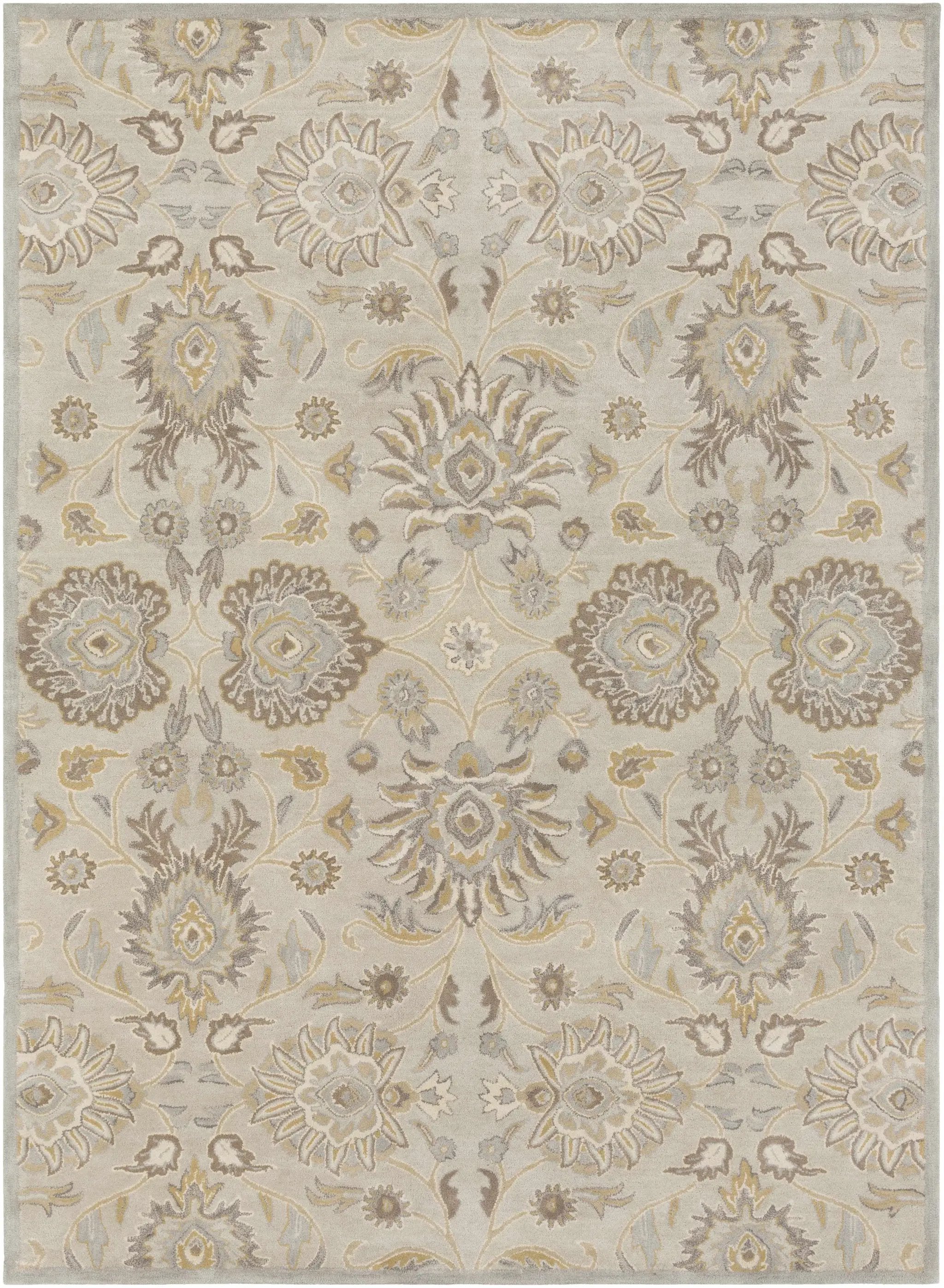 Conesus 1192 Hand Tufted Ivory&Taupe Wool Rug by Boutique Rugs