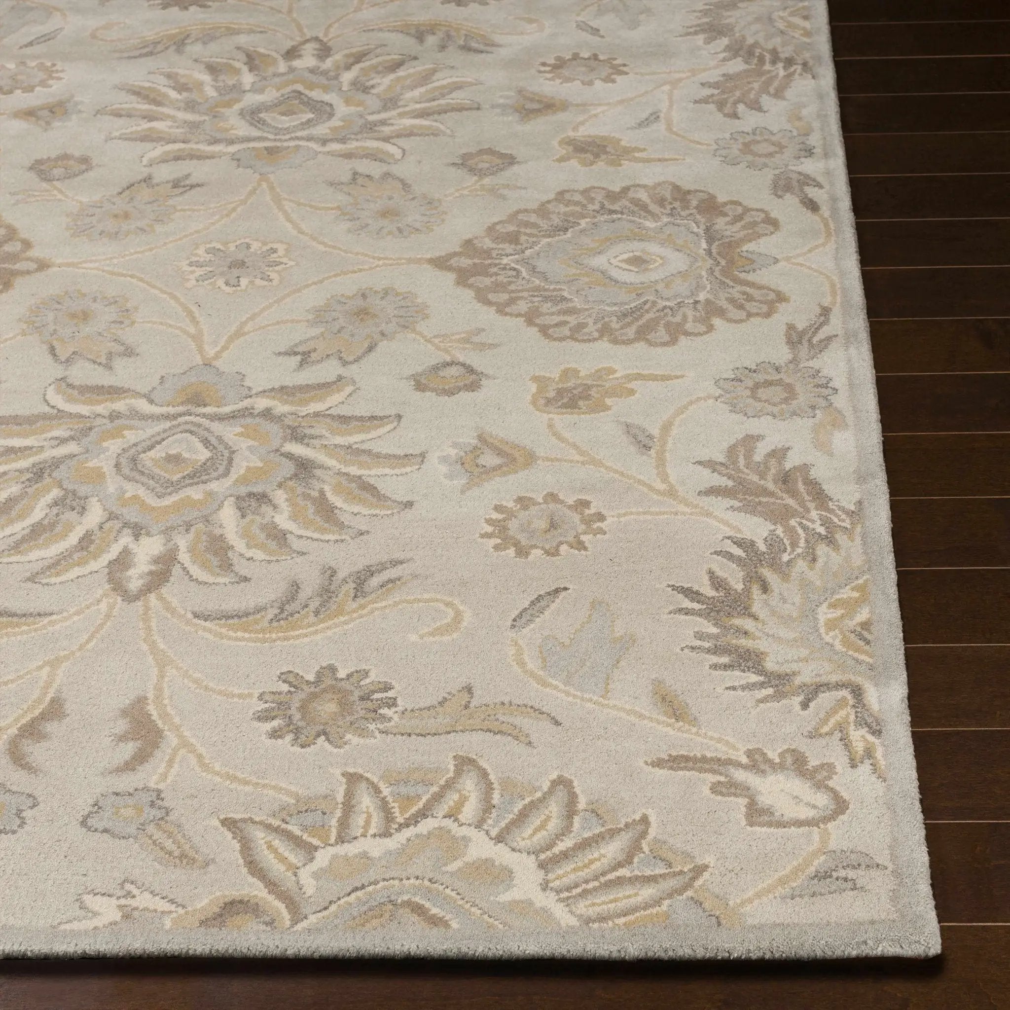Conesus 1192 Hand Tufted Ivory&Taupe Wool Rug by Boutique Rugs