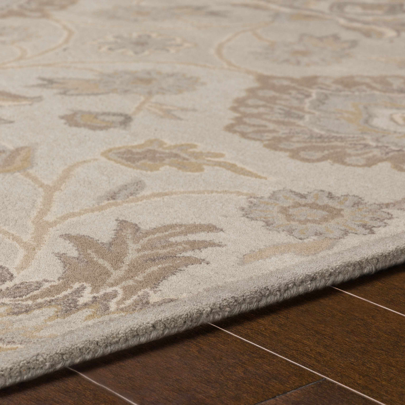 Conesus 1192 Hand Tufted Ivory&Taupe Wool Rug by Boutique Rugs