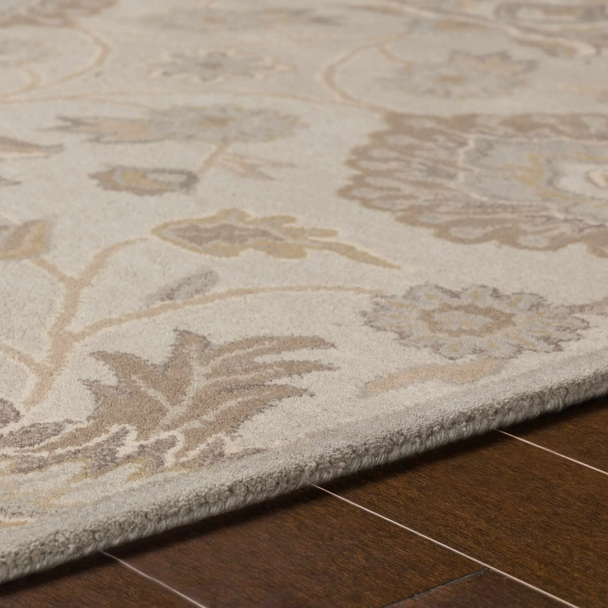 Conesus 1192 Hand Tufted Ivory&Taupe Wool Rug by Boutique Rugs