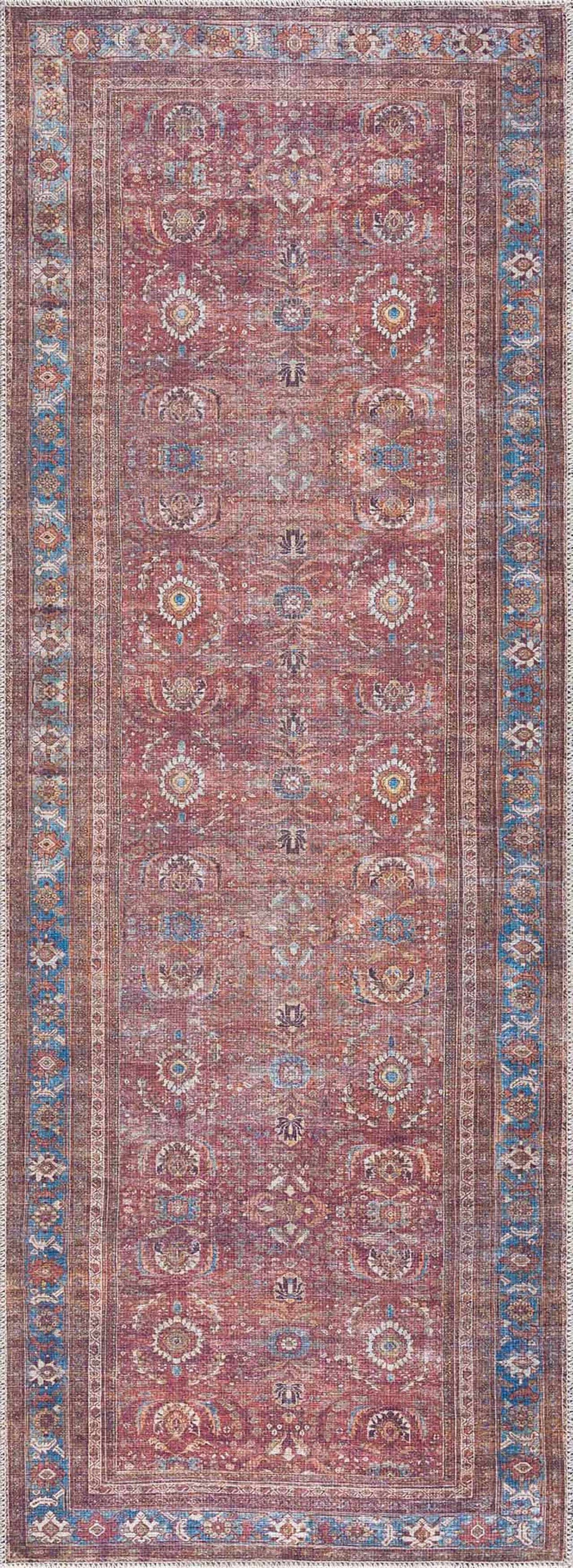 Rust Baki Traditional Washable Area Rug - Clearance, photo 9 of 12