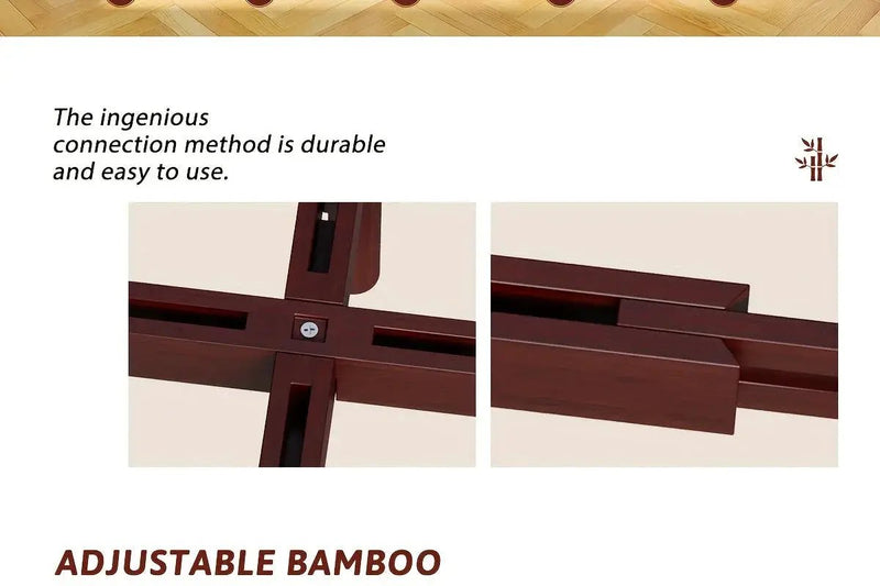 Bamboo Adjustable Plant Stand, 8-12 Inches, Reddish Brown Indoor Planter by House Of Avana