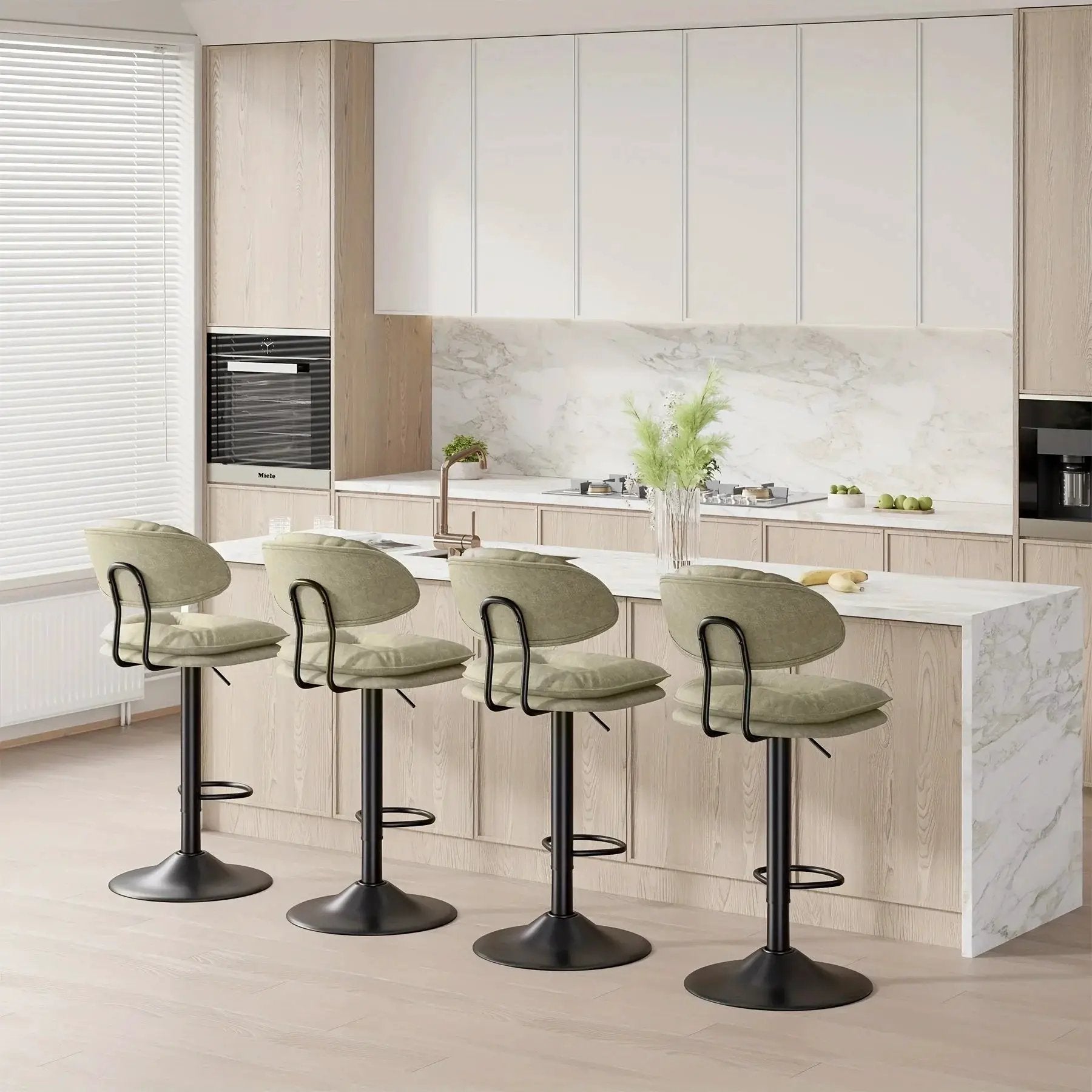 Bar Stools - Adjustable Modern Leather Set by House Of Avana