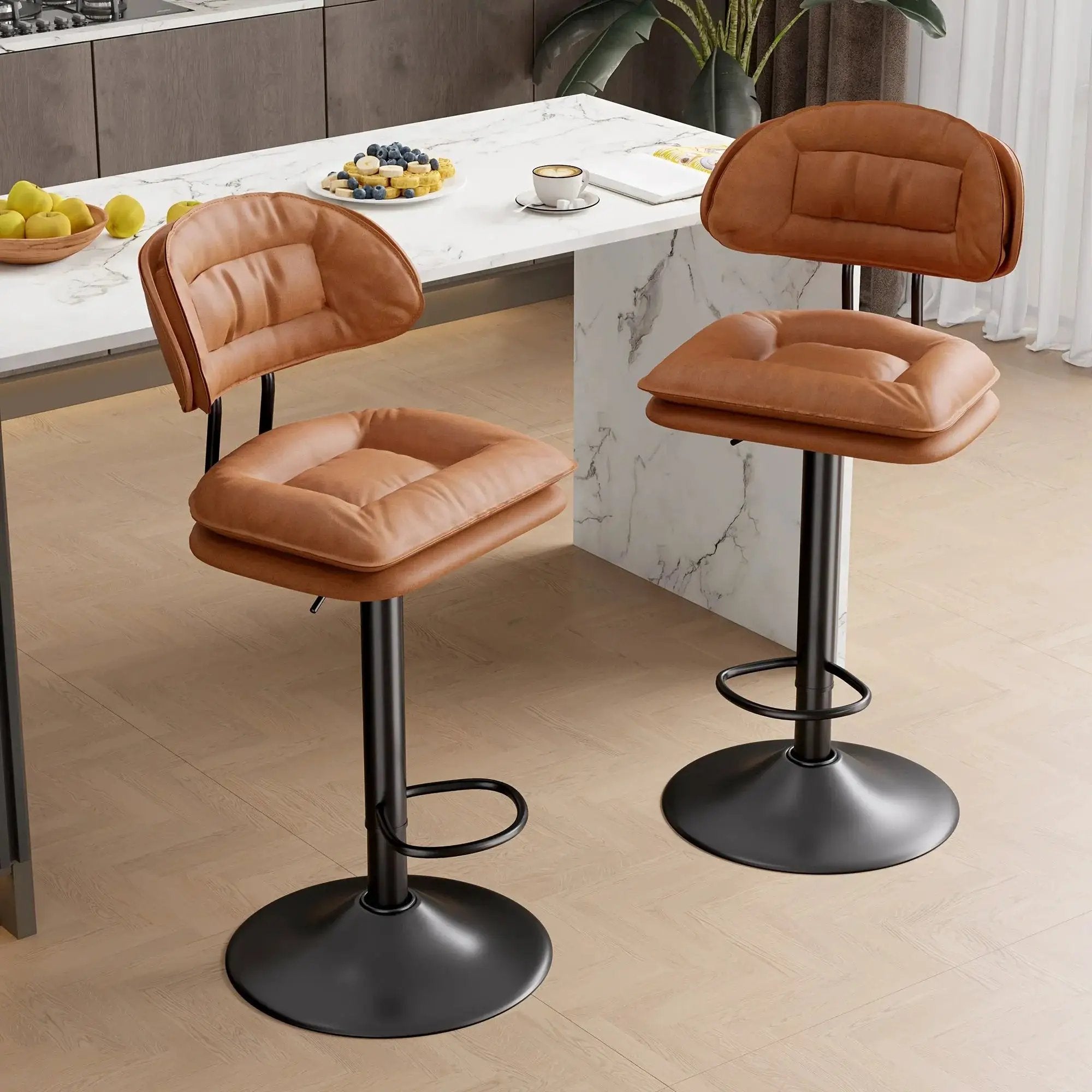 Bar Stools - Adjustable Modern Leather Set by House Of Avana