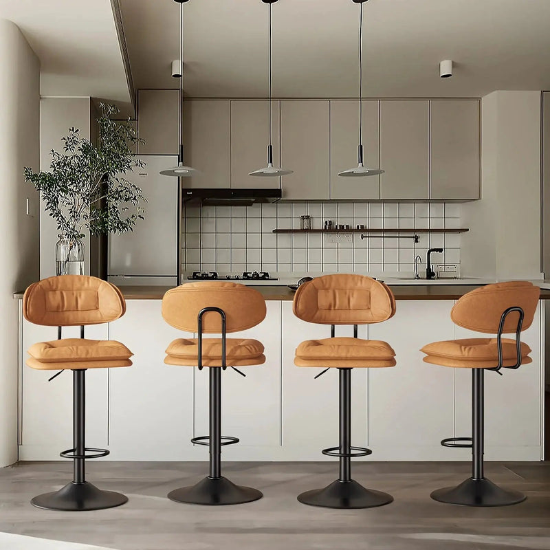 Bar Stools - Adjustable Modern Leather Set by House Of Avana