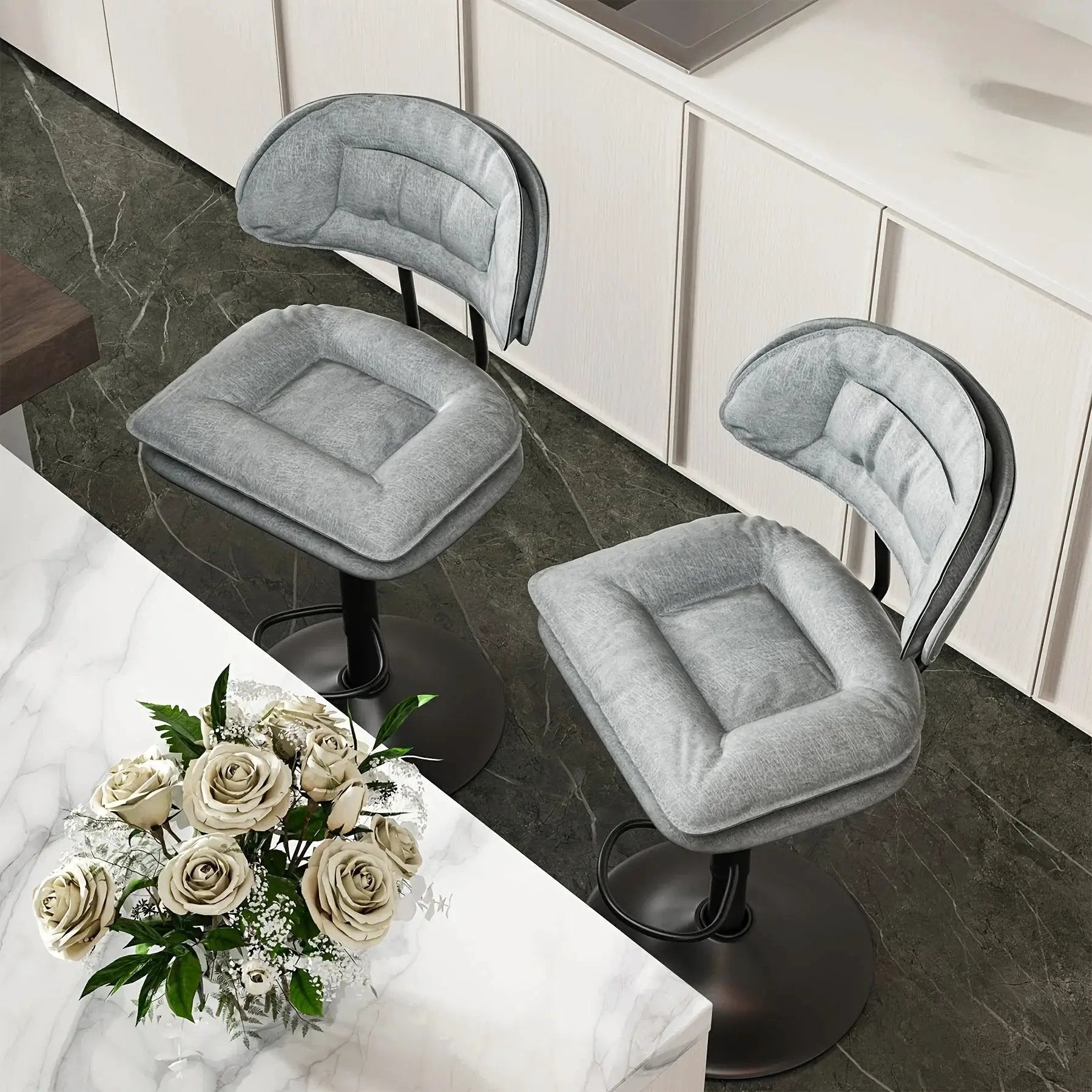 Bar Stools - Adjustable Modern Leather Set by House Of Avana