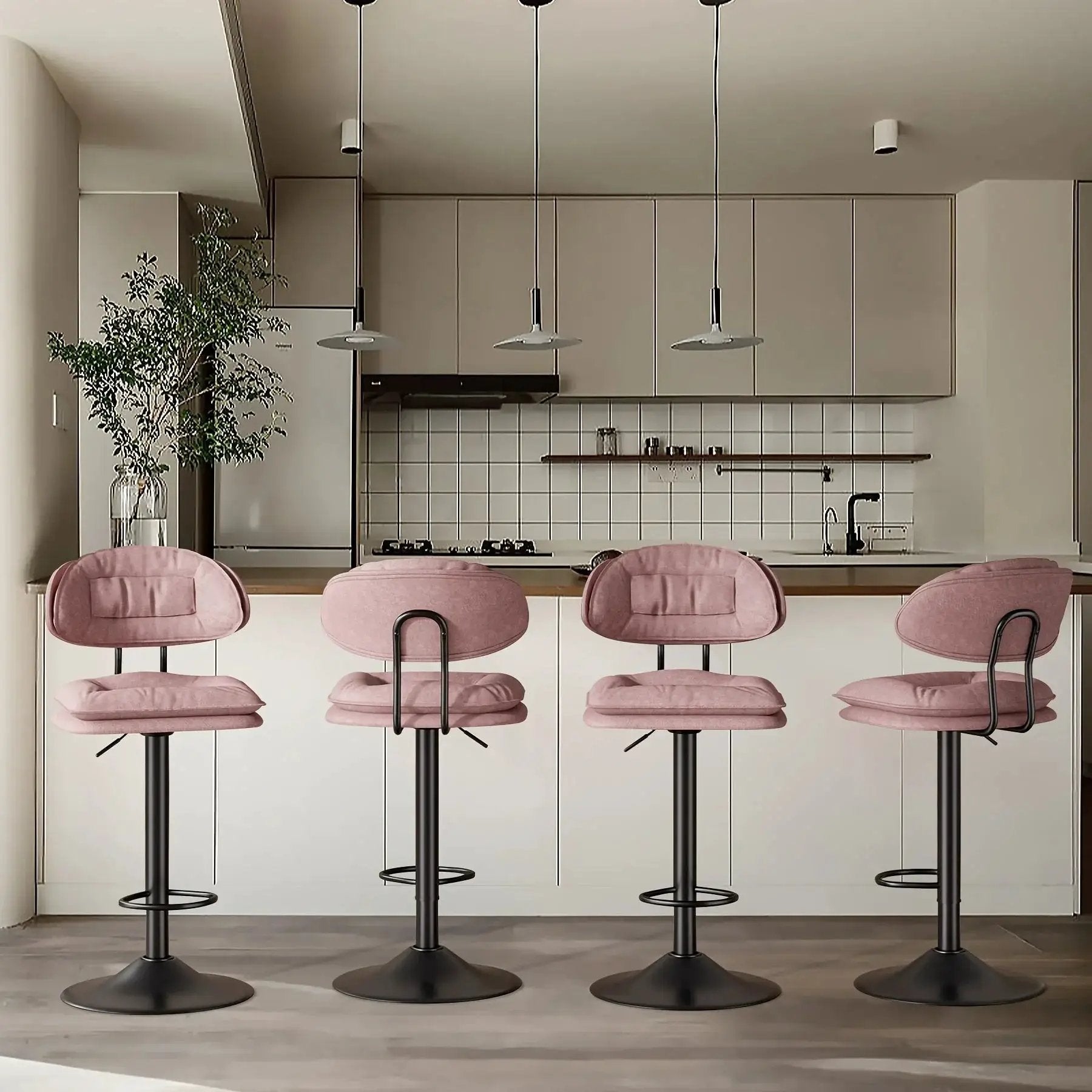 Bar Stools - Adjustable Modern Leather Set by House Of Avana