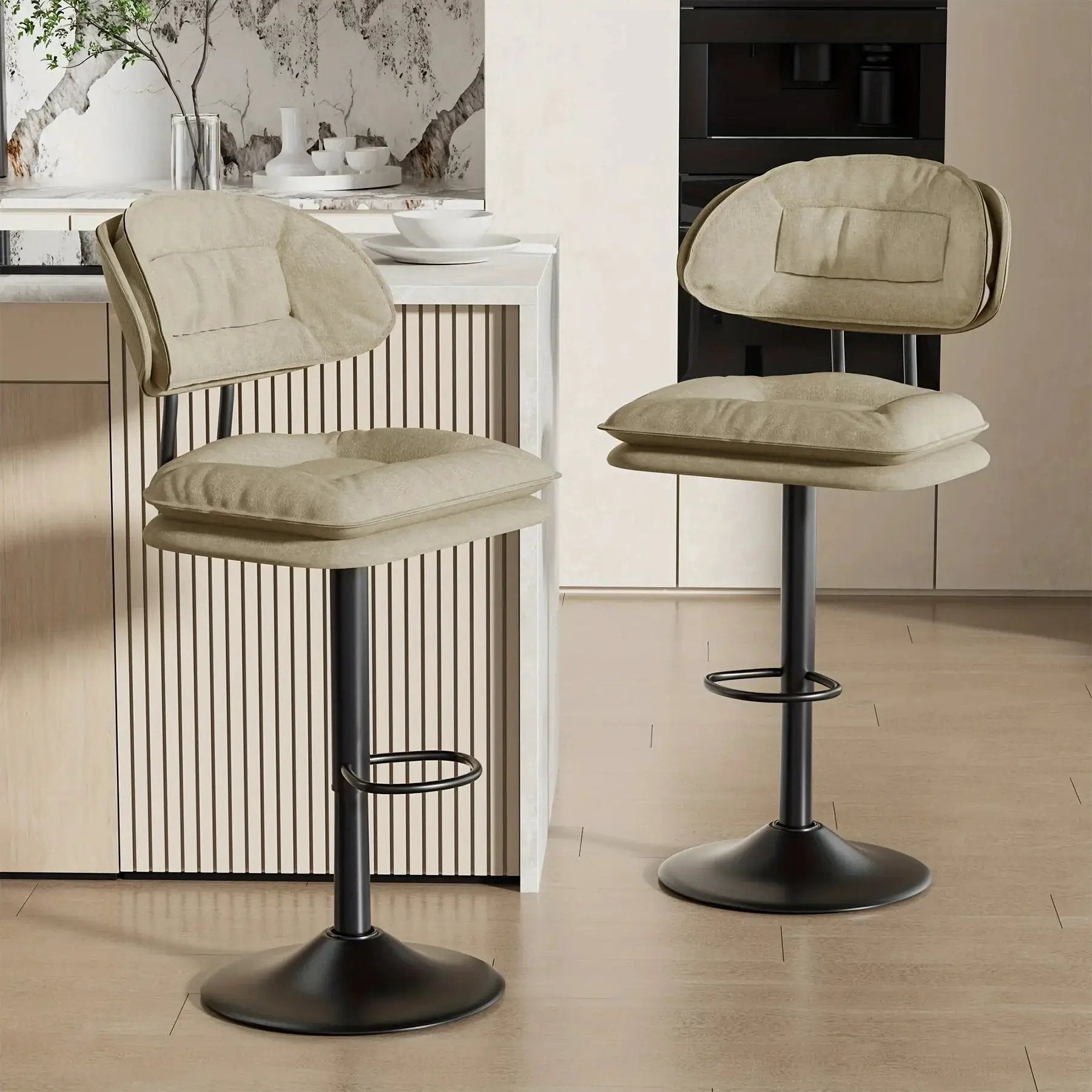 Bar Stools - Adjustable Modern Leather Set by House Of Avana