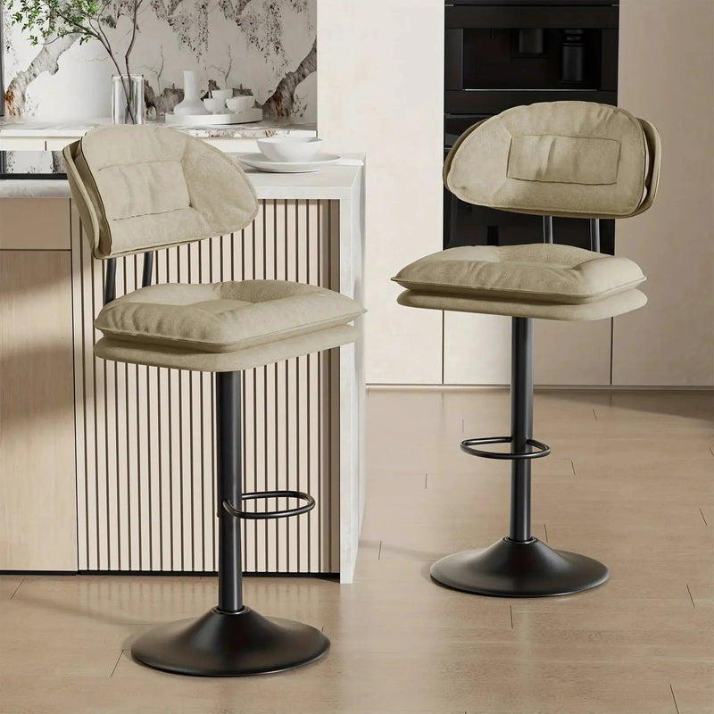Bar Stools - Adjustable Modern Leather Set by House Of Avana