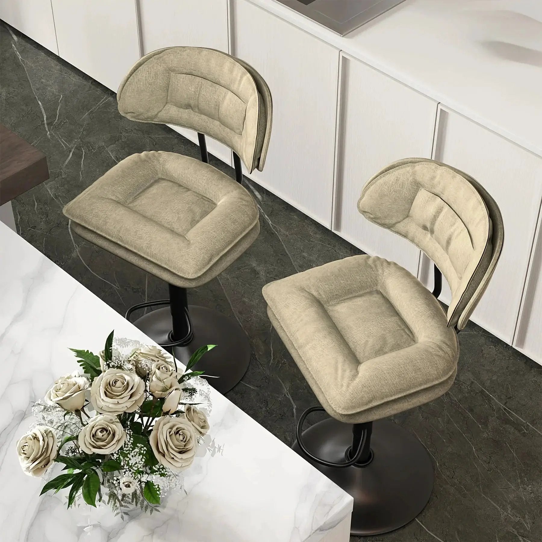 Bar Stools - Adjustable Modern Leather Set by House Of Avana