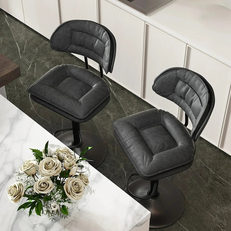 Bar Stools - Adjustable Modern Leather Set by House Of Avana