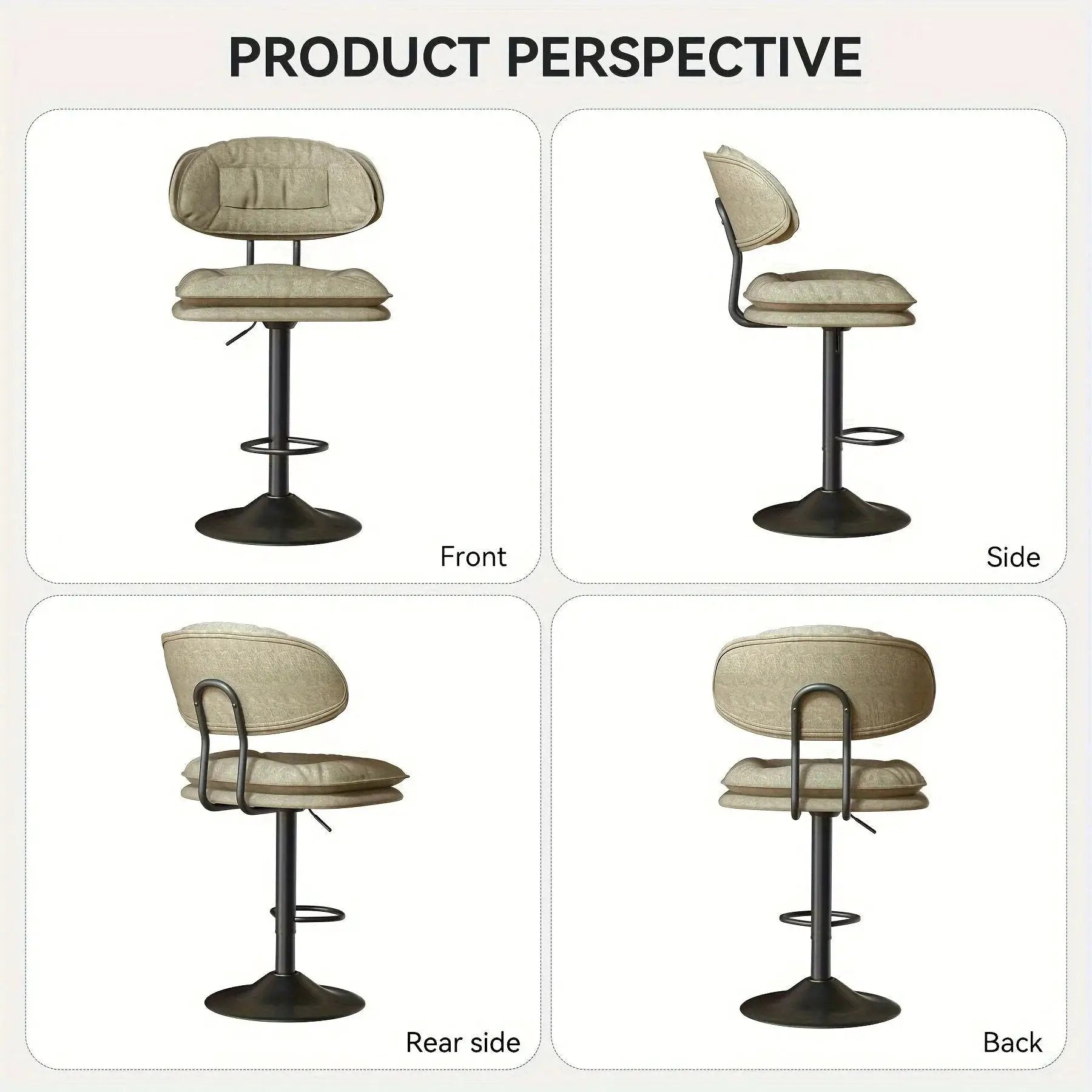 Bar Stools - Adjustable Modern Leather Set by House Of Avana