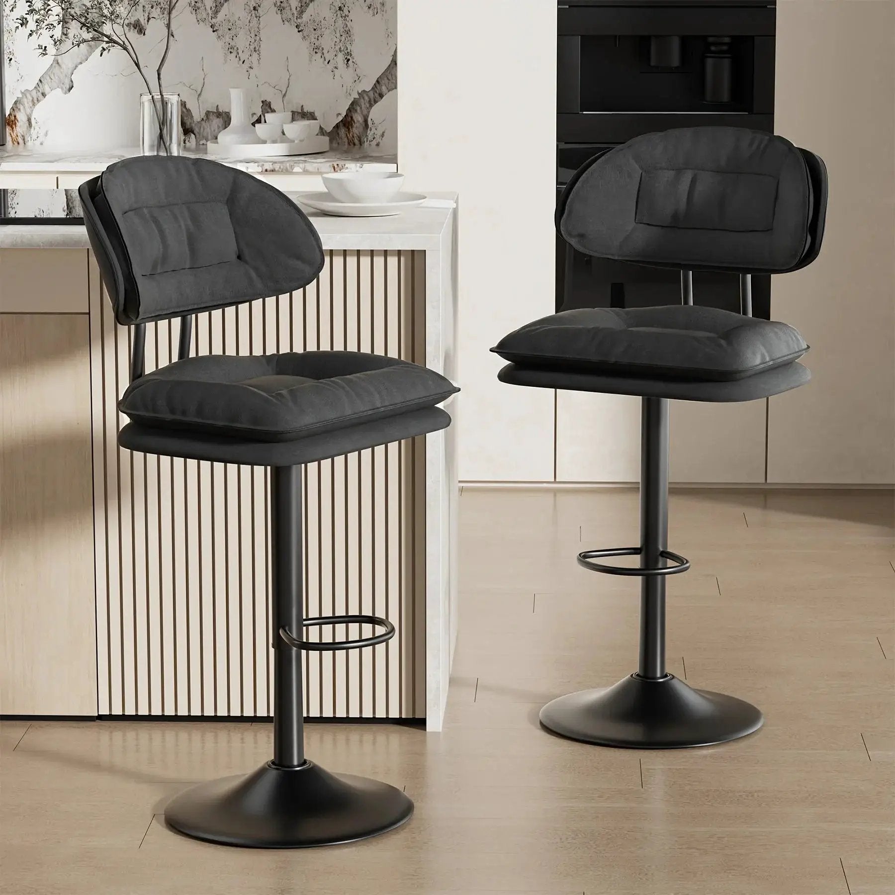 Bar Stools - Adjustable Modern Leather Set by House Of Avana