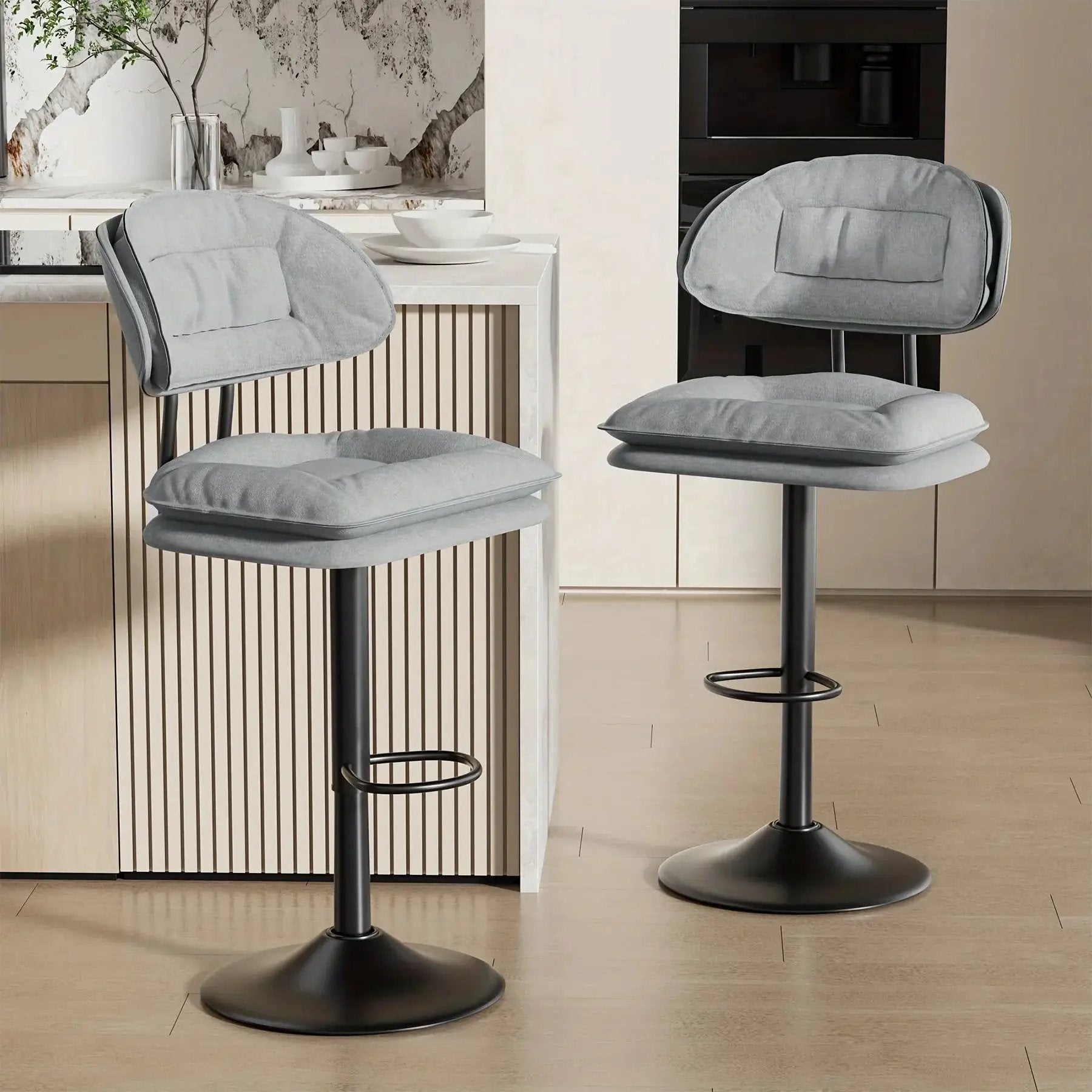 Bar Stools - Adjustable Modern Leather Set by House Of Avana