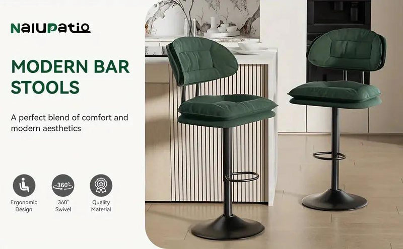 Bar Stools - Adjustable Modern Leather Set by House Of Avana