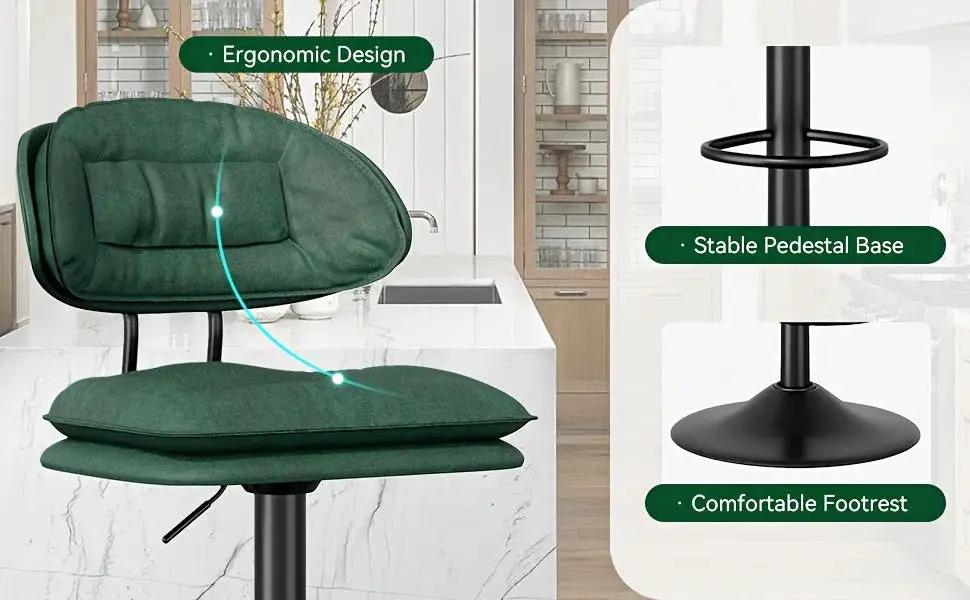 Bar Stools - Adjustable Modern Leather Set by House Of Avana