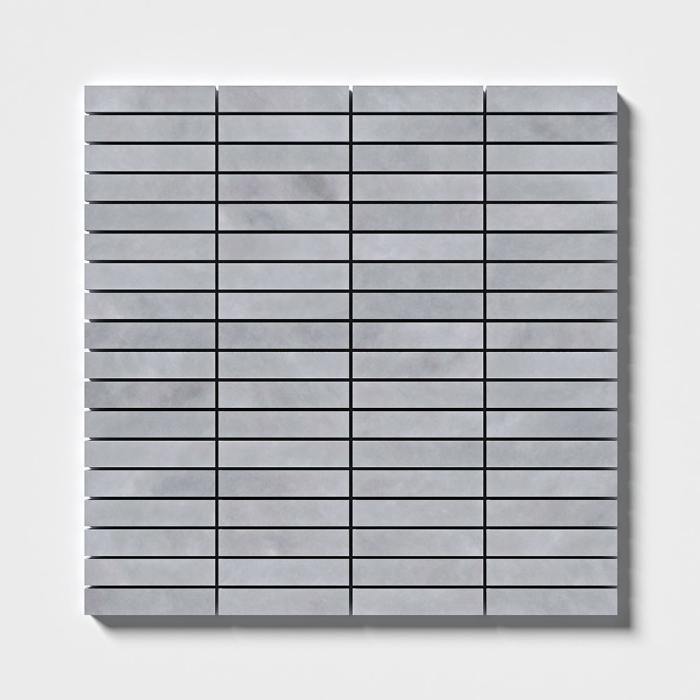 Bardiglio Light Honed 5/8x3 Marble Mosaics 12x12 Marble Honed 12x12 Mosaics