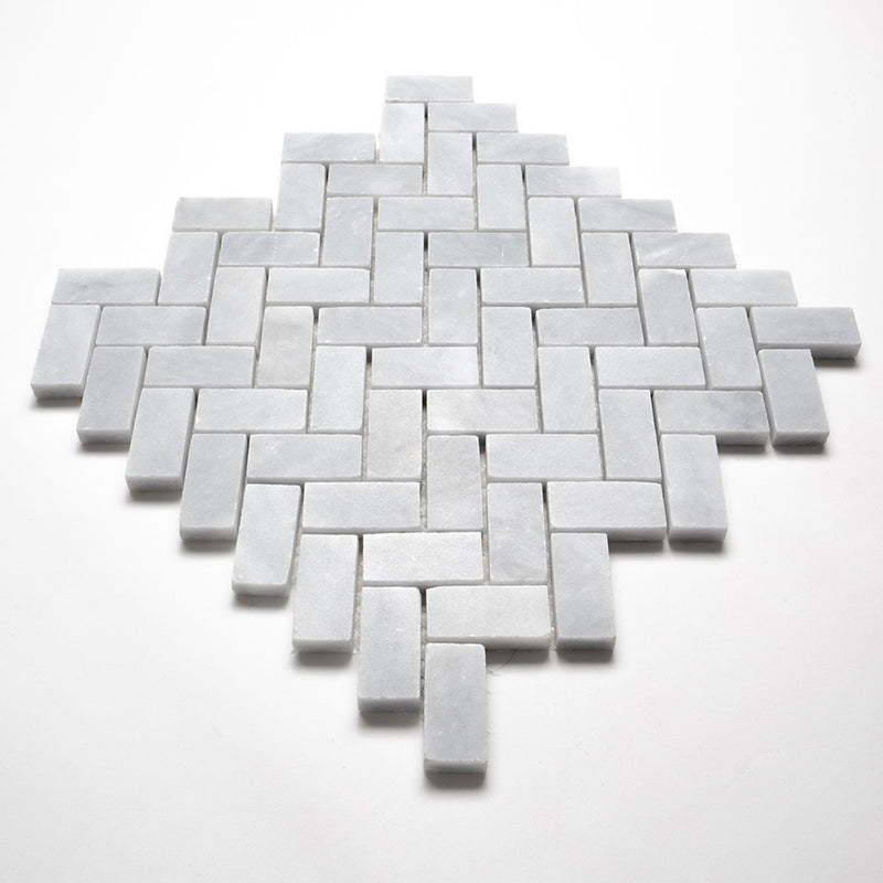 Bardiglio Light Honed Espiga 1x2 Marble Mosaics 11x11 Marble 12x12 Mosaics — 2