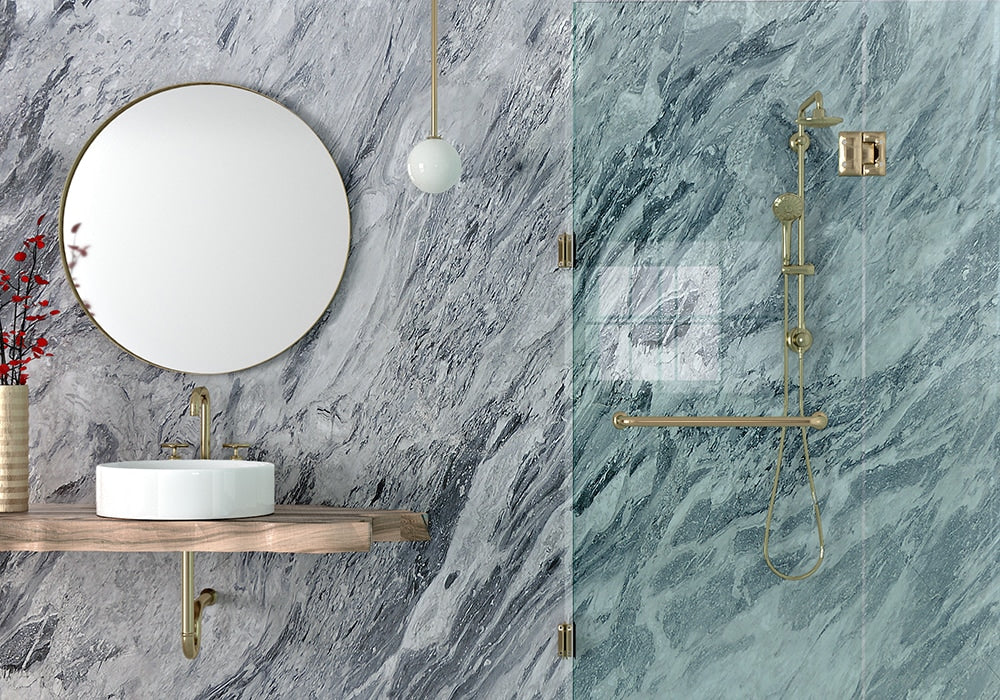Bardiglio Nuvolato Polished Marble Slab Random 1 1/4 room scene 3