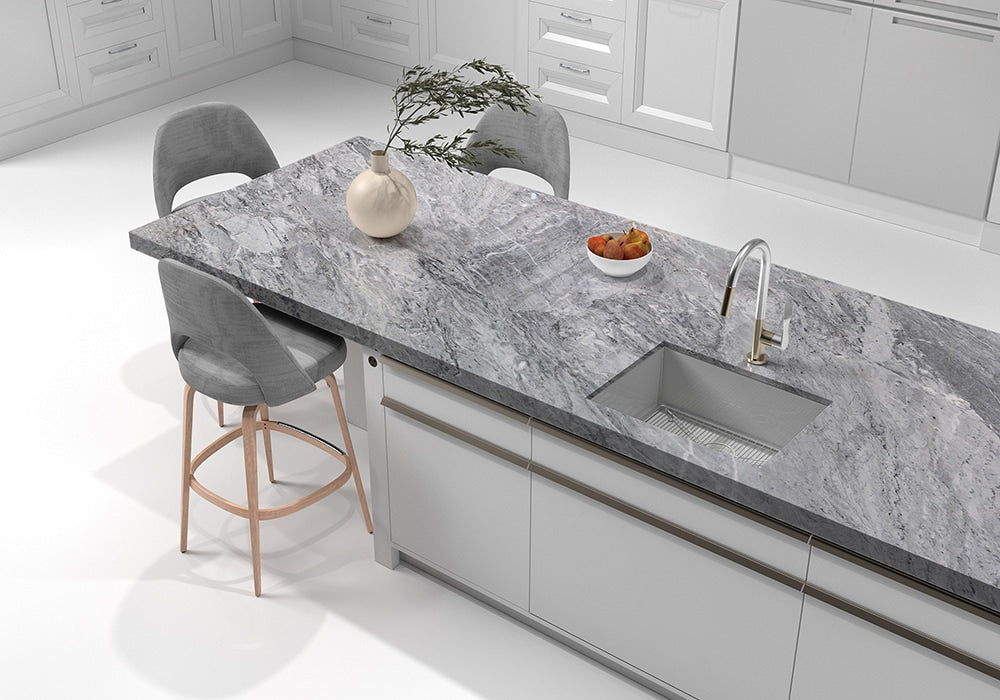 Bardiglio Polished Marble Slab Random room scene 4