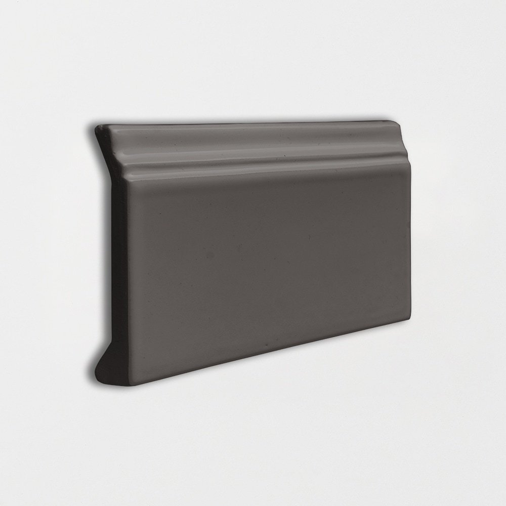 Coffee Glossy Base Trim Ceramic Moldings 4 3/16x6 Ceramic Glossy 6x6 Moldings