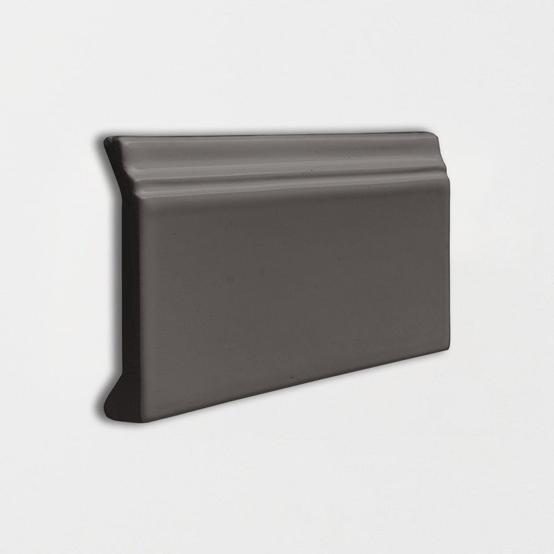 Coffee Glossy Base Trim Ceramic Moldings 4 3/16x6 Ceramic Glossy 6x6 Moldings