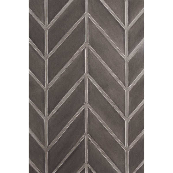 Coffee Glossy Chevron Ceramic Tiles 2x6