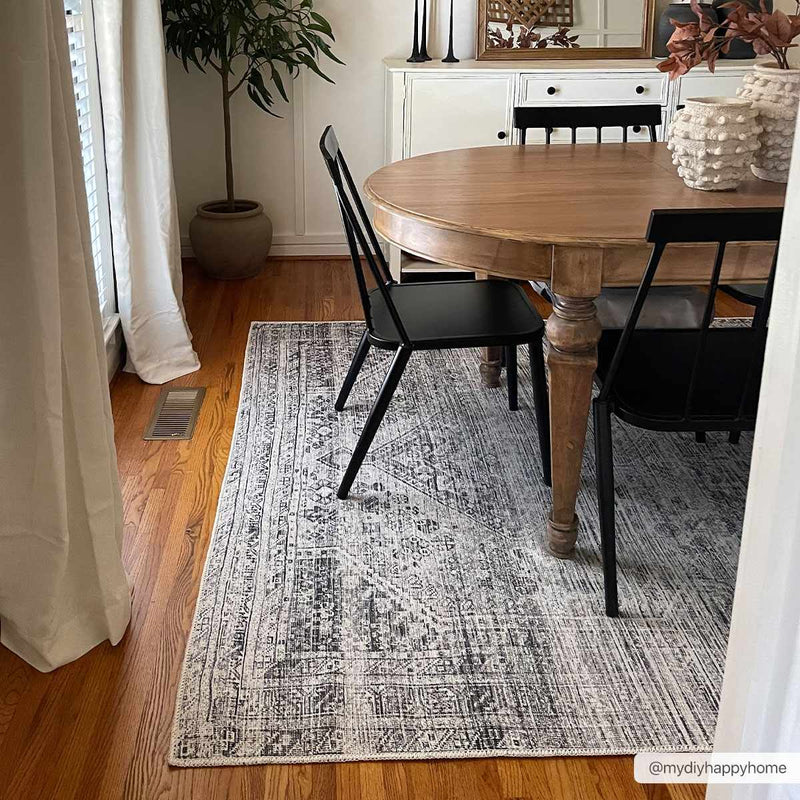 Barny Gray Blue Washable Rug - Clearance by Boutique Rugs