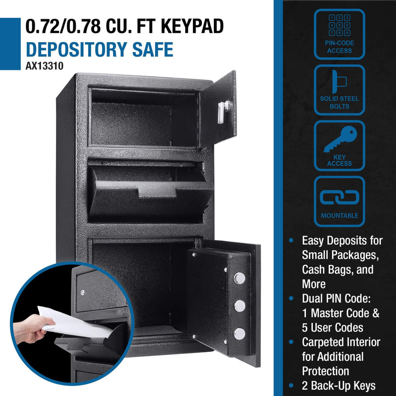 Barska 0.78 CF Heavy-Duty Large Steel Depository Safe With Digital Keypad (SAK75106) by SAKSBY WHOLESALE