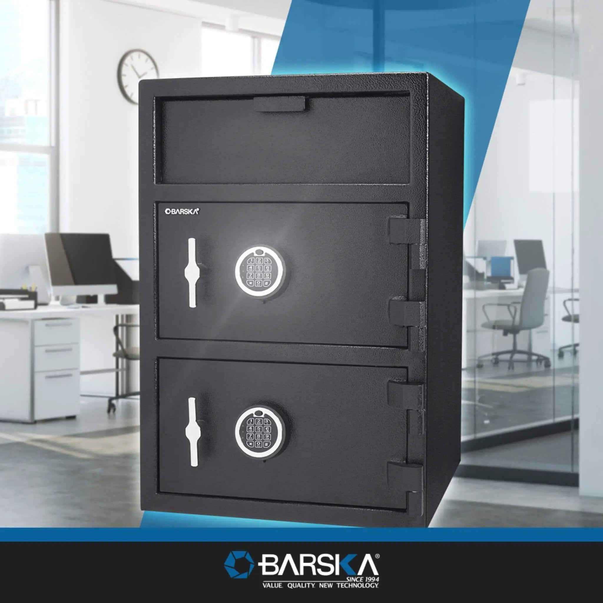 Barska 1.60 CF Digital Depository Dual Compartment Security Safe (SAK76021) by SAKSBY WHOLESALE
