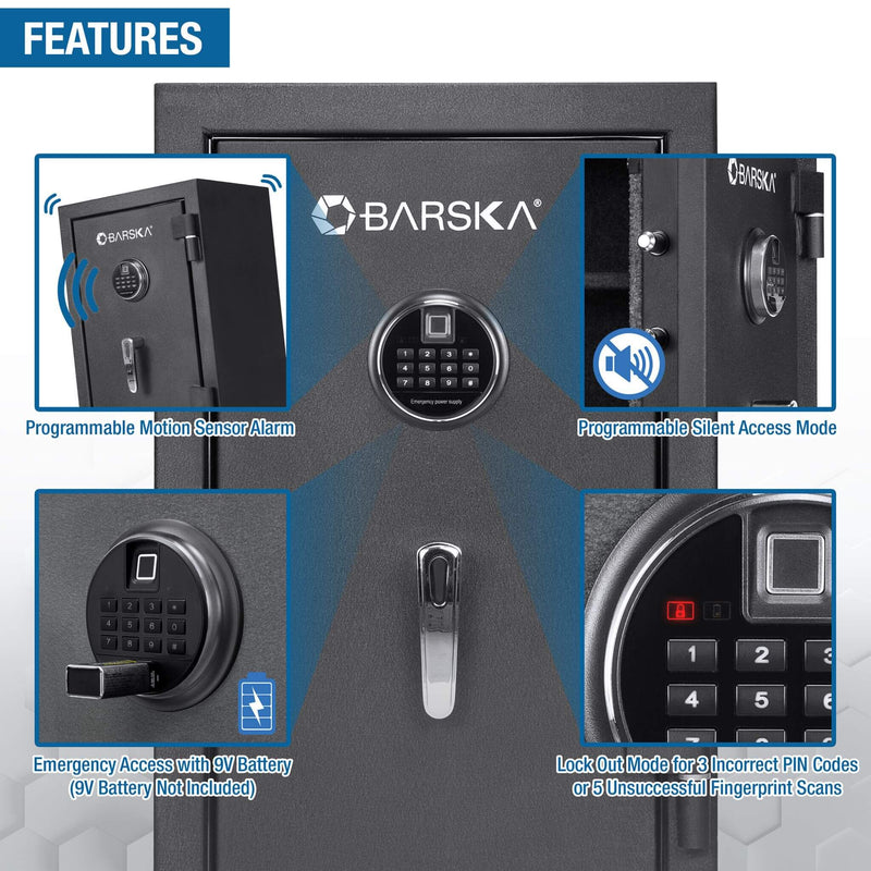 Barska 2.02 CF Heavy-Duty Fire Resistant Safe With Biometric Keypad (SAK29487) by SAKSBY WHOLESALE