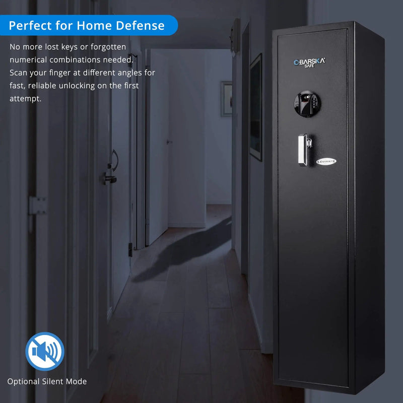 Barska 4.33 CF Heavy-Duty Rifle Gun Safe With Biometric And Digital Keypad Access (SAK80356) by SAKSBY WHOLESALE