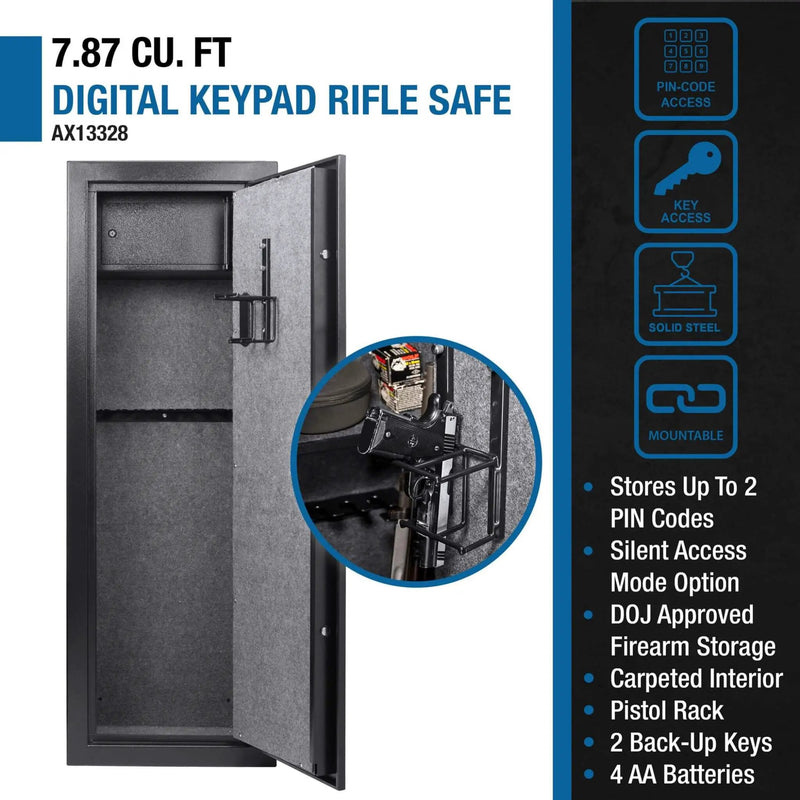 Barska 7.87 CF Extra-Large Rifle Gun Safe With Electronic Keypad And Secure Lock (SAK18420) by SAKSBY WHOLESALE