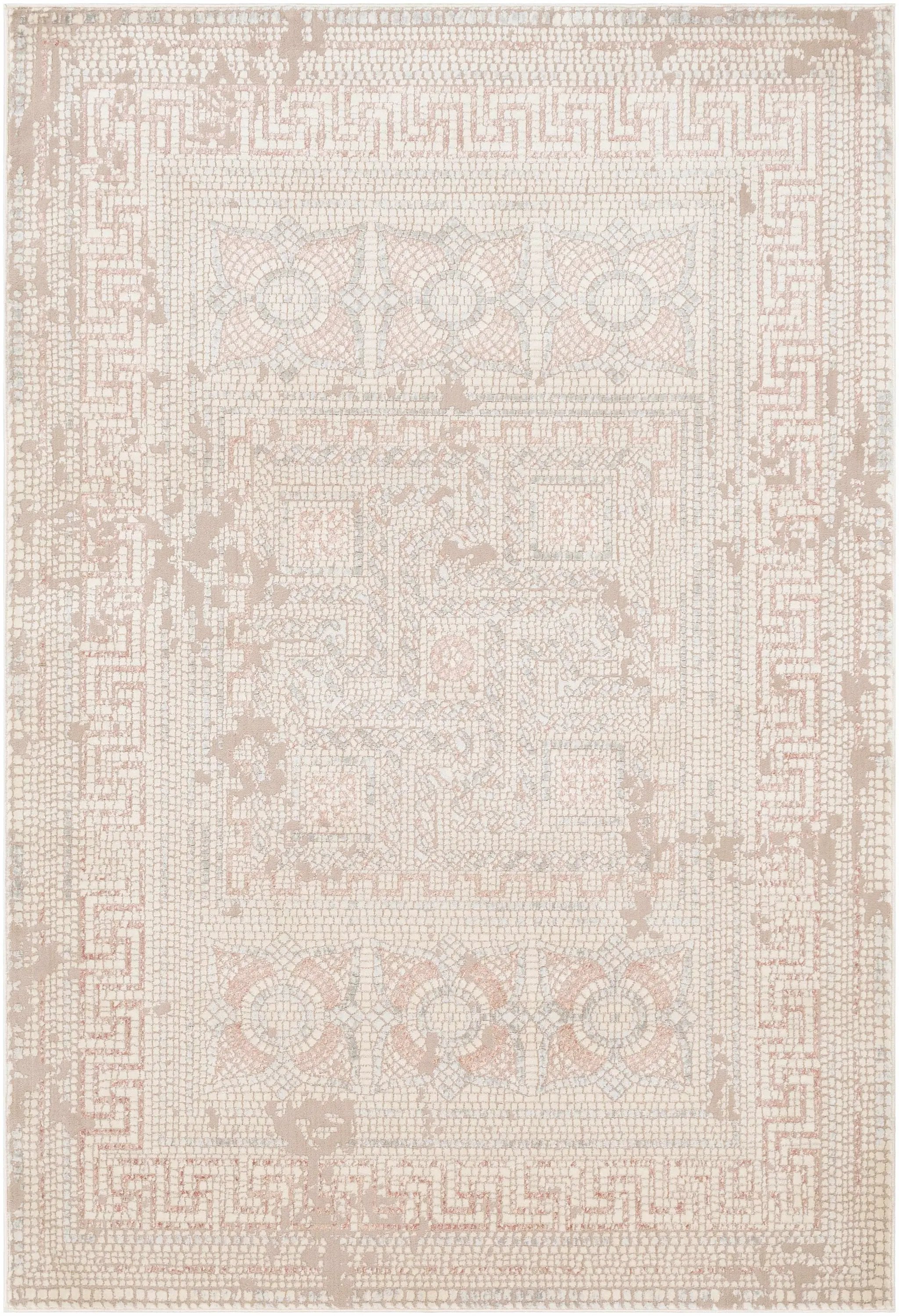 Terlingua Blush Greek Mosaic Carpet - Clearance by Boutique Rugs