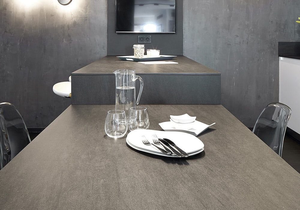Basalt Black Sintered Stone Slab Matte Finish 125x63 room scene 4